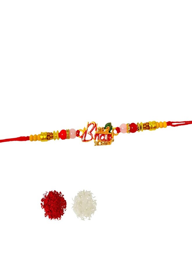 Sesonby Bhai Bhabhi Rakhi With Roli Chawal Bhai Moli Thread Rakhi For Brother kids boys and girls #R63 - Image 1